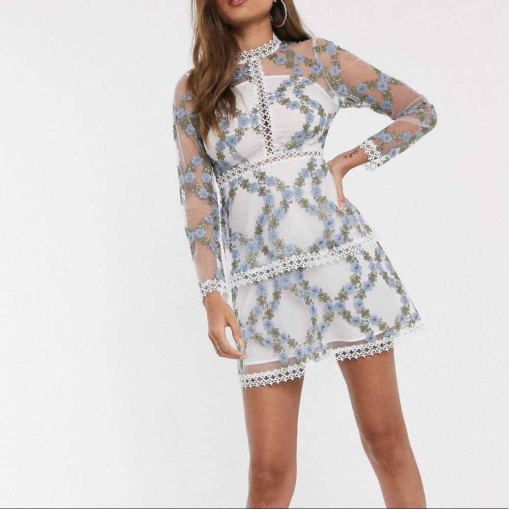 Asos Embroidered Floral Dress